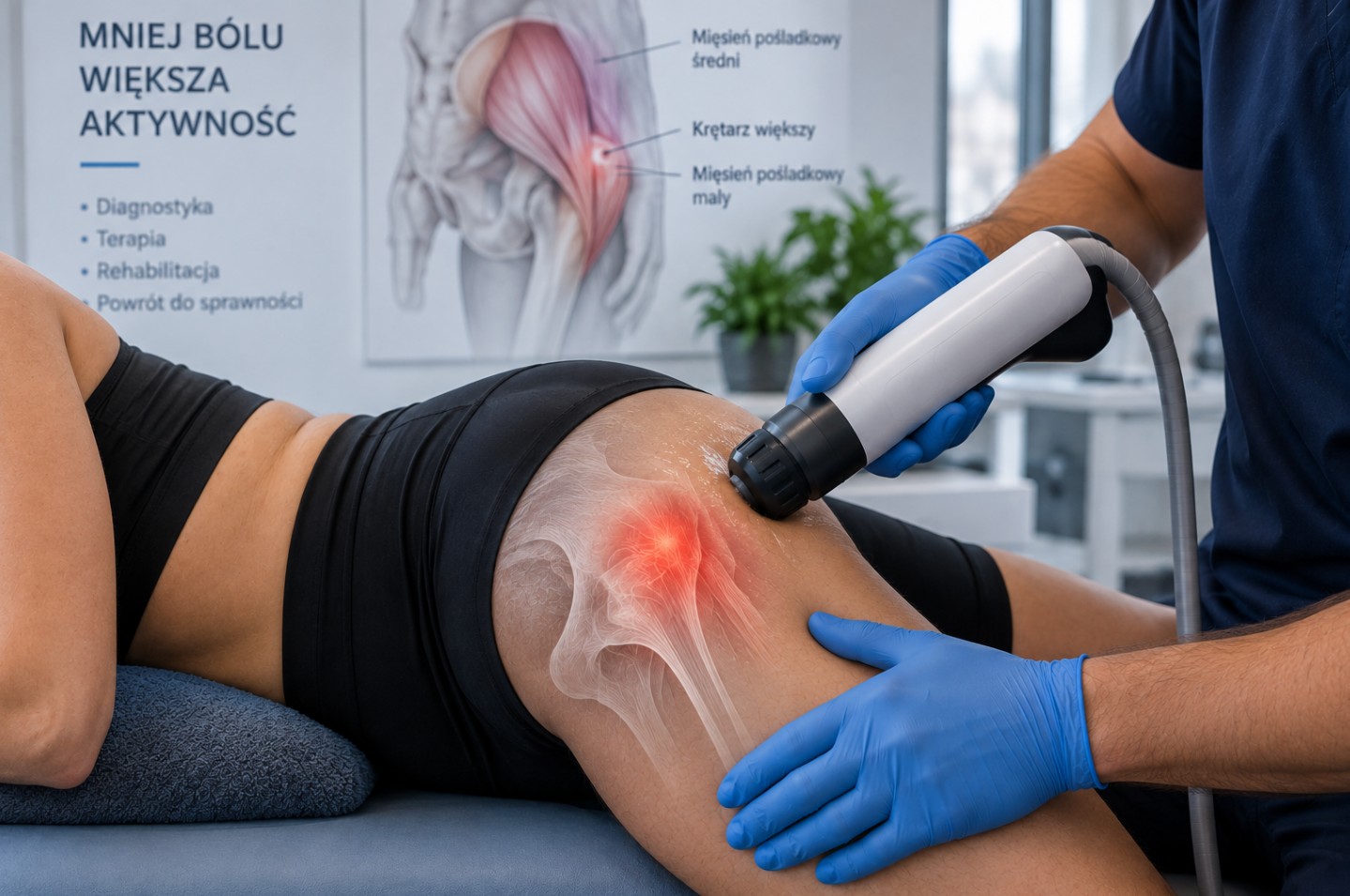 Ból biodra po bocznej stronie — krętarz większy i terapia falą uderzeniową
